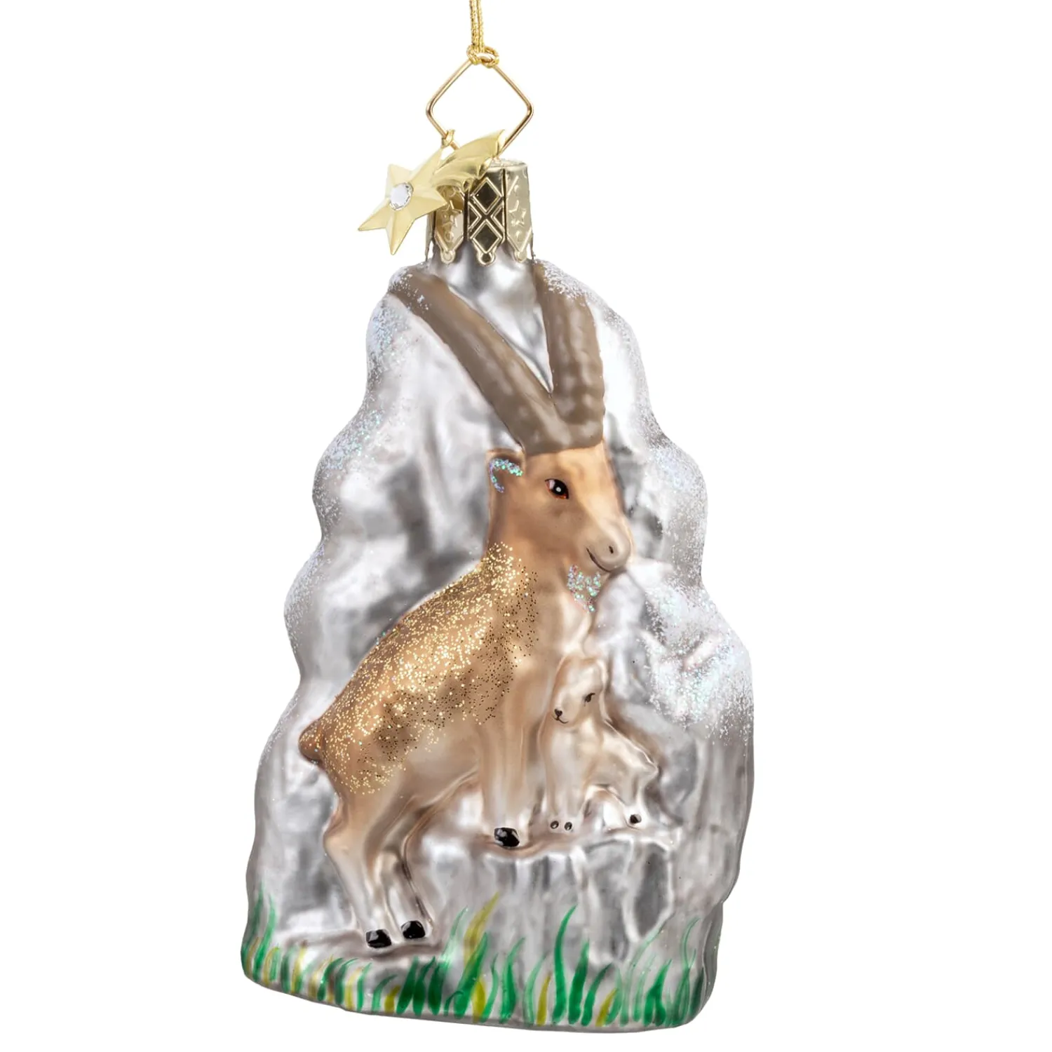 Poesie in Glas Glass Tree Decorations|Alpine Ibex