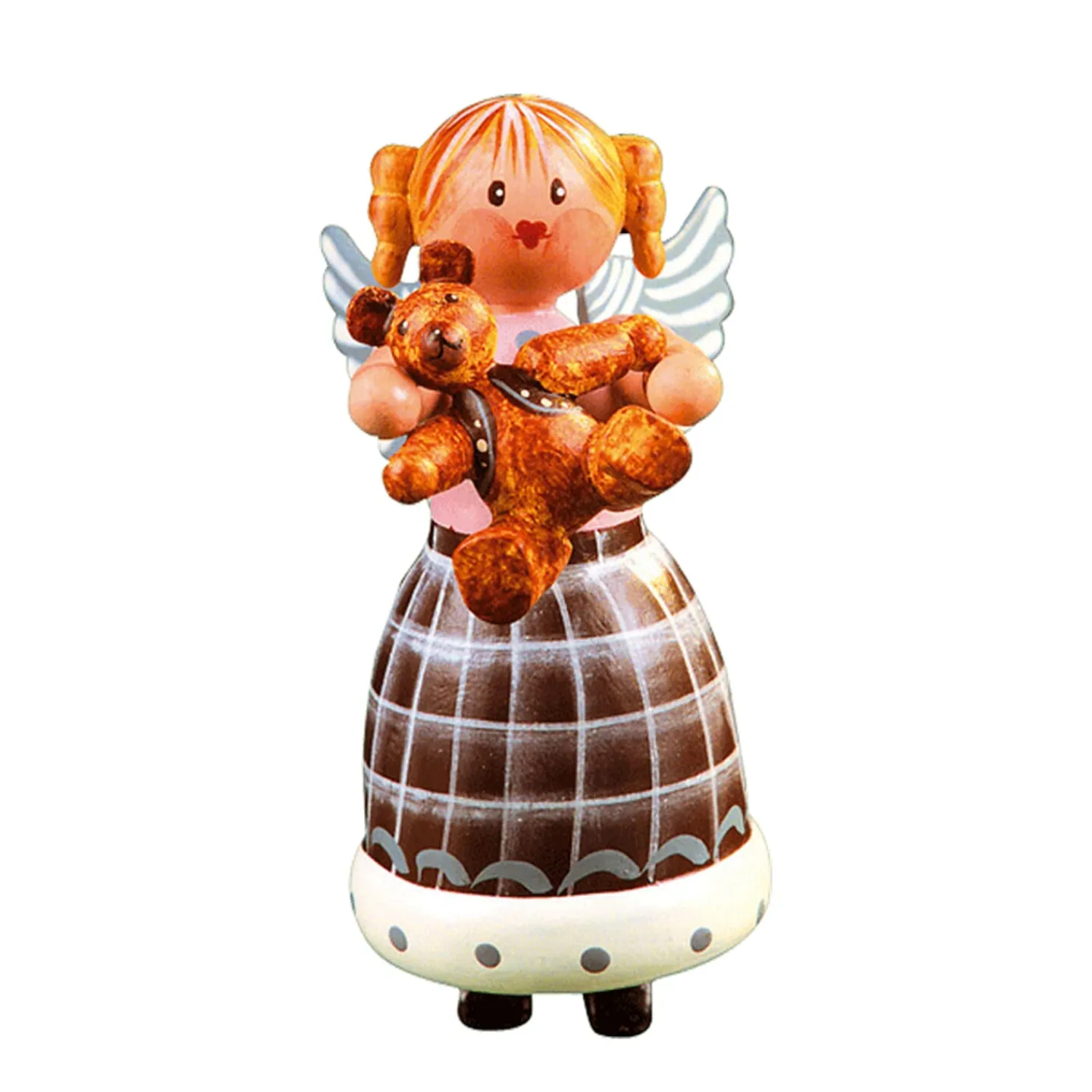 * Wood Tree Decorations|Angel With Teddy
