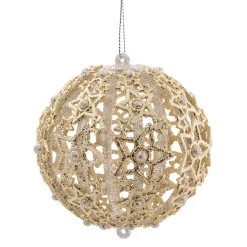 * Resin Tree Decorations|Bauble With Filigree Stars, Gold