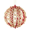 * Plastic Tree Decorations|Bauble With Filigree Stars, Red, 8Cm