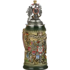 * Beer Steins|Beer Stein With Tin Eagle "City Arms", Brown, 0.4L