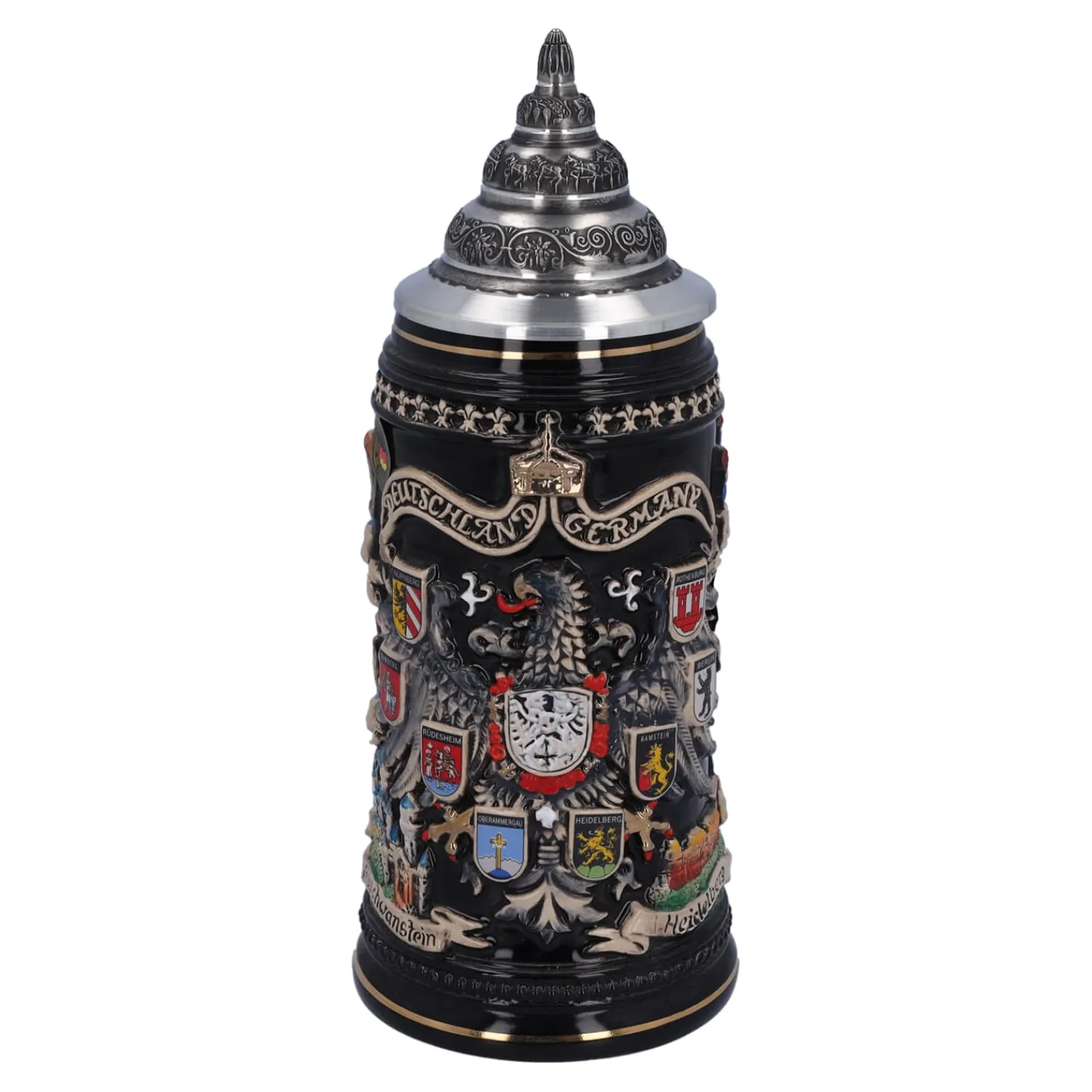 * Beer Steins|Beer Stein With Tin Lid "City Arms", Gold, 0.4L
