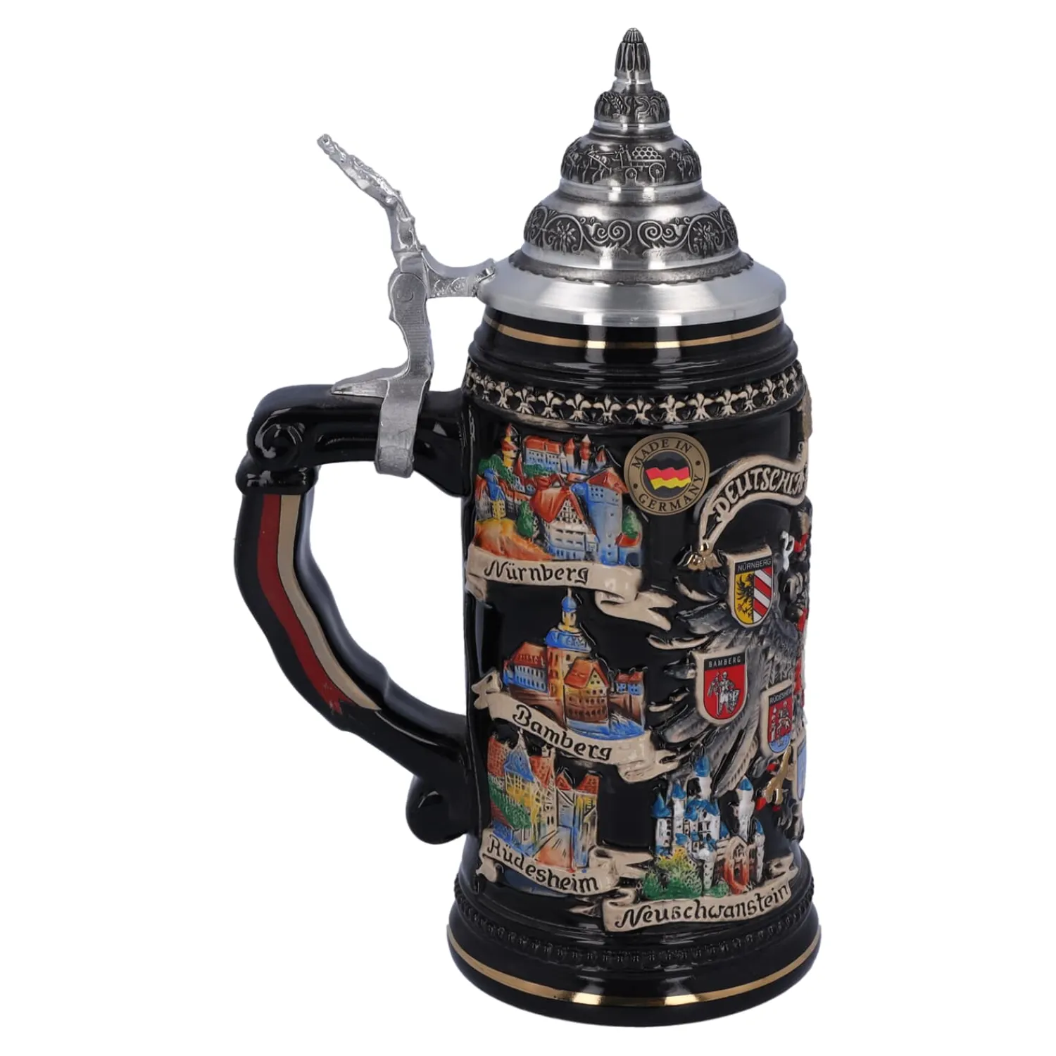 * Beer Steins|Beer Stein With Tin Lid "City Arms", Gold, 0.4L