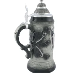 * Beer Steins|Beer Stein With Tin Lid "Picture Of Rothenburg", Grey, 0,5L