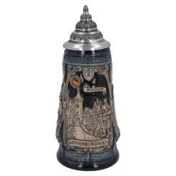* Rothenburg Souvenirs|Beer Stein With Tin Lid "Rothenburg With Knight", 0.5L