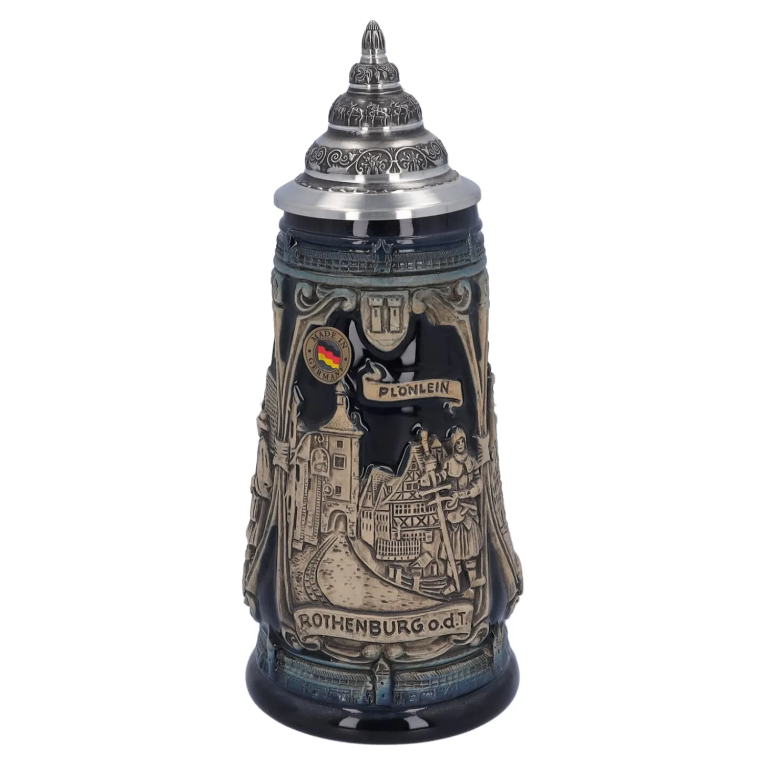 * Rothenburg Souvenirs|Beer Stein With Tin Lid "Rothenburg With Knight", 0.5L