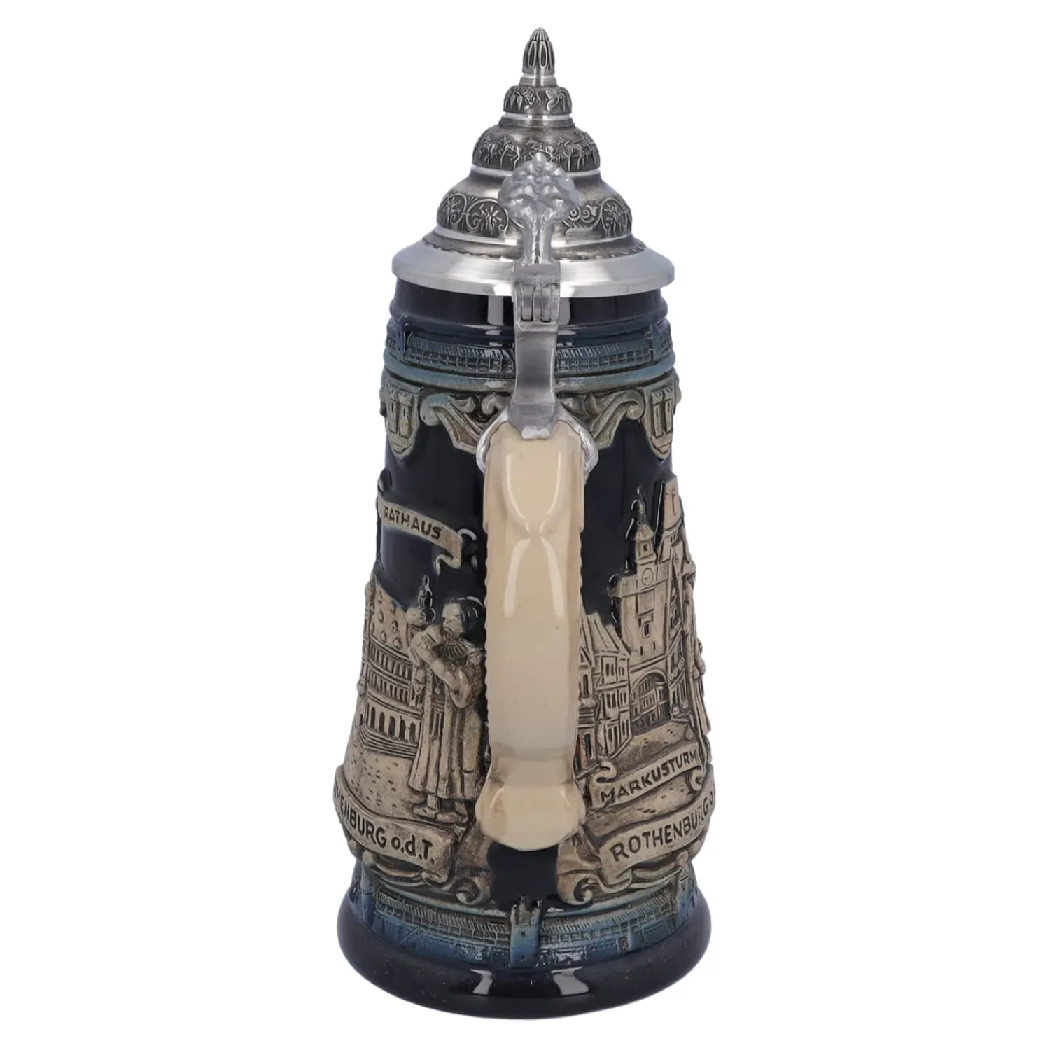 * Rothenburg Souvenirs|Beer Stein With Tin Lid "Rothenburg With Knight", 0.5L