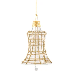 * Tree Baubles And Set Offers|Bell Clear With Glitter Gold/White