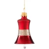 * Tree Baubles And Set Offers|Belll Dark Red Matt/Varnish With Glitter Ribbon
