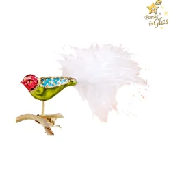 Poesie in Glas Glass Tree Decorations|Bird Colored/Green