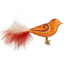 Poesie in Glas Glass Tree Decorations|Bird Red/Gold