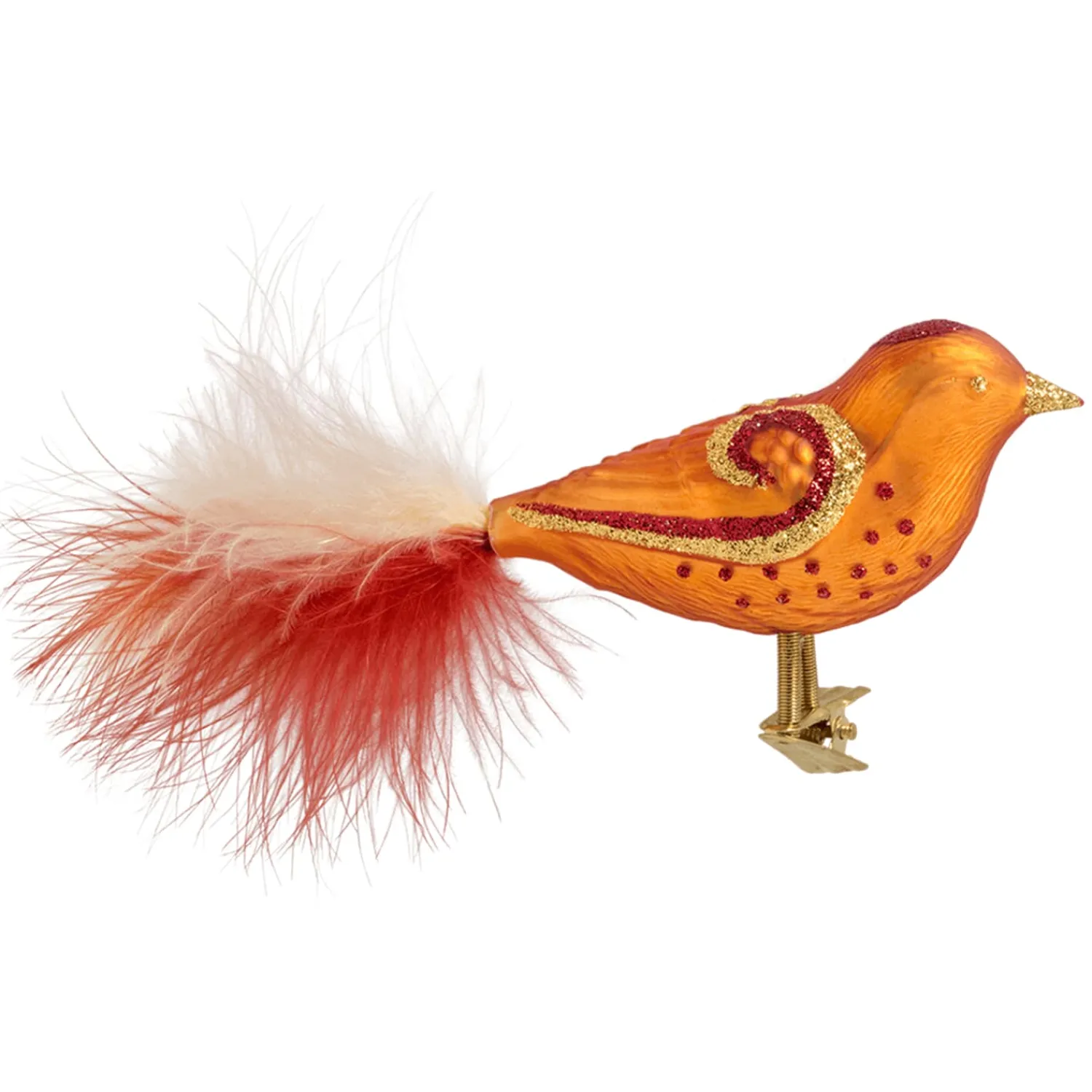 Poesie in Glas Glass Tree Decorations|Bird Red/Gold