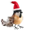 * Decorative Figurines|Bird With Christmas Cap Made Of Felt