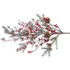 * Home Decorations|Branch With Frosted Red Berries And Pine Cones
