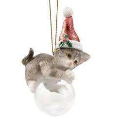 * Resin Tree Decorations|Brown Kitten On Bauble