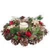 * Candle- & Tealight Holders|Candle Holder With Red Fruits And Pine Cones