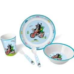 Trötsch Verlag The Little Mole "Kretek"|Children Tableware Set "The Little Mole" On Motorcycle