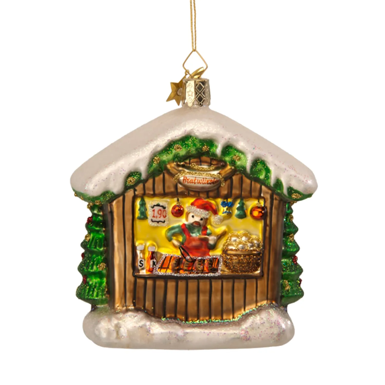 Poesie in Glas Glass Tree Decorations|Christmas Market Bratwurst Seller