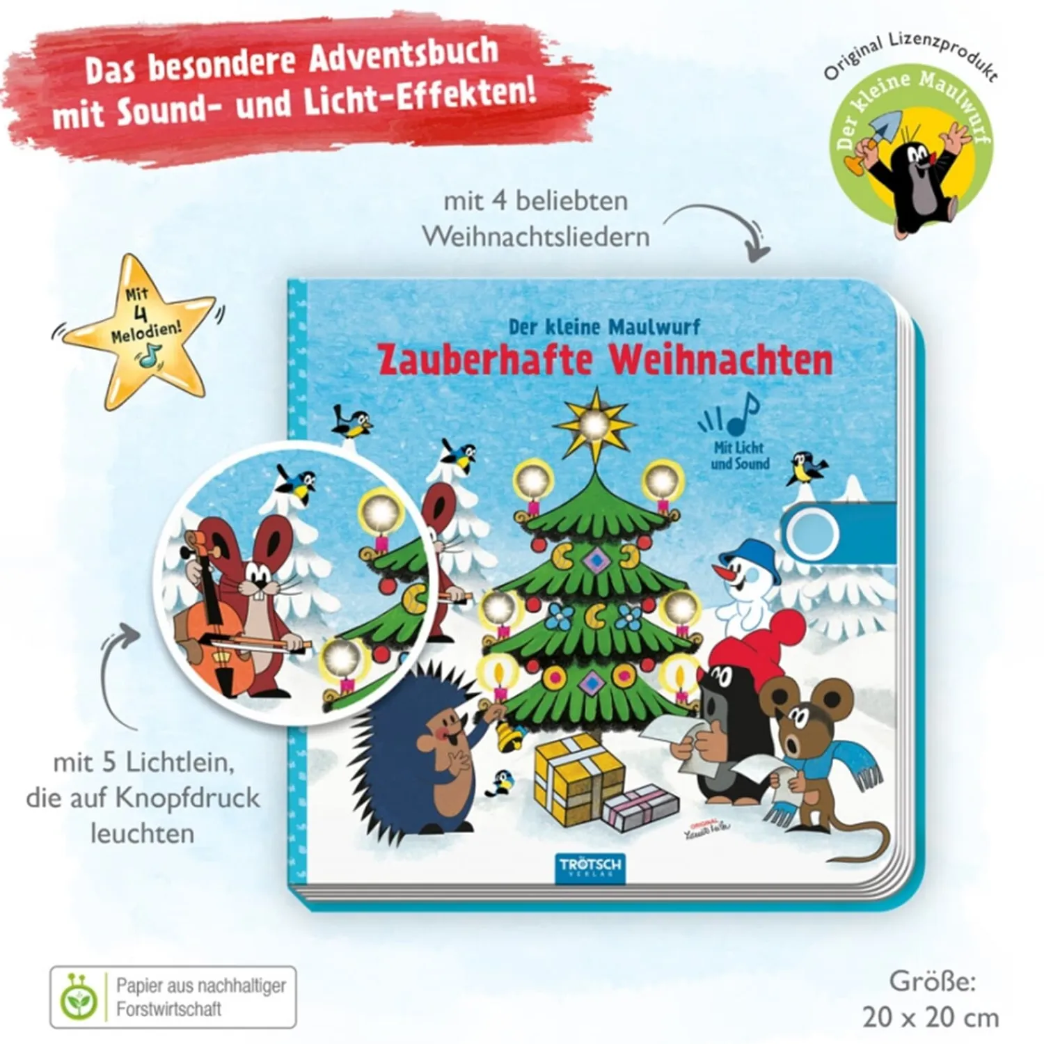 Trötsch Verlag Toys|Christmas Sound Book "The Little Mole"
