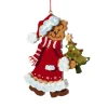 * Wood Tree Decorations|Christmas Teddy