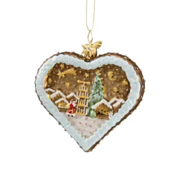 Poesie in Glas Glass Tree Decorations|Christmas Tree Ornament Gingerbread Heart