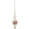 * Tree Topper|Christmas Tree Top White With Red Flakes