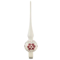 * Tree Topper|Christmas Tree Top White With Red Flakes