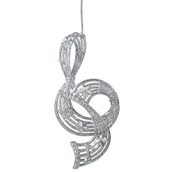 * Plastic Tree Decorations|Clef, Silver