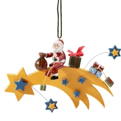 * Wood Tree Decorations|Comet With Santa