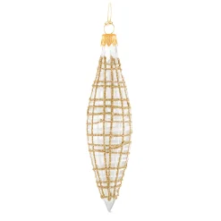 * Tree Baubles And Set Offers|Cone Clear With Glitter Gold/White
