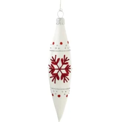 * Tree Baubles And Set Offers|Cone White With Red Snowflakes