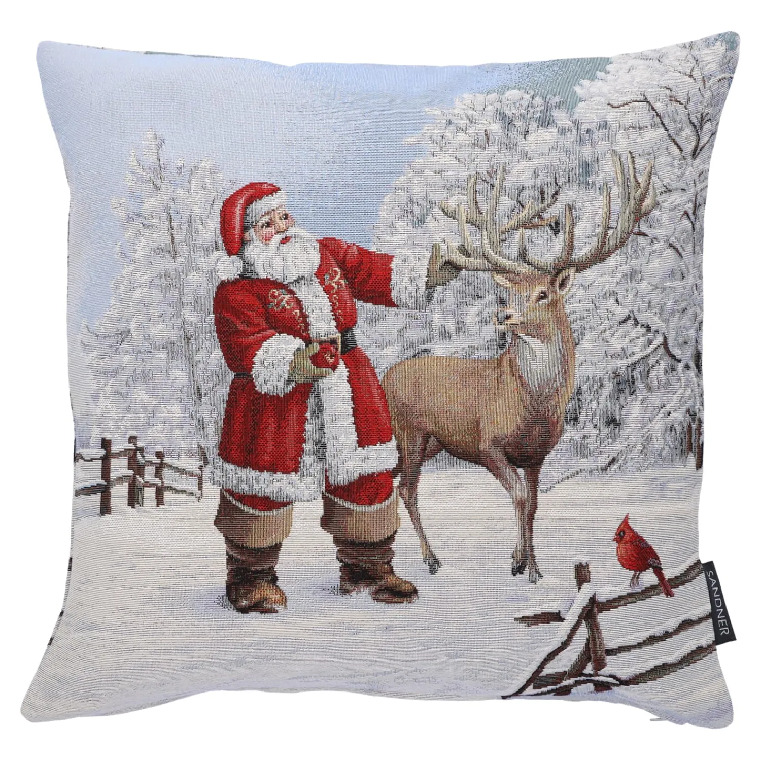 Sandner Home Decorations|Cushion Cover "Santa Claus With Deer"