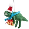 * Felt Tree Decorations|Dino With Gift Made Of Felt
