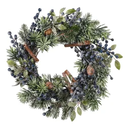 * Home Decorations|Door Or Table Wreath With Blue Berries And Cinnamon Sticks