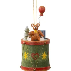 * Wood Tree Decorations|Drum With Teddy