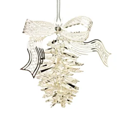 * Brass Tree Decorations|Fir Cone, Silver-Plated