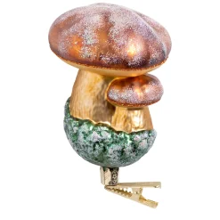 Poesie in Glas Glass Tree Decorations|Forest Mushroom With Clip