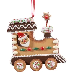 * Wood Tree Decorations|Gingerbread Train