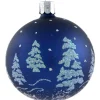 * Tree Baubles And Set Offers|Glass Bauble Blue With Glimmer Trees, 7 Cm