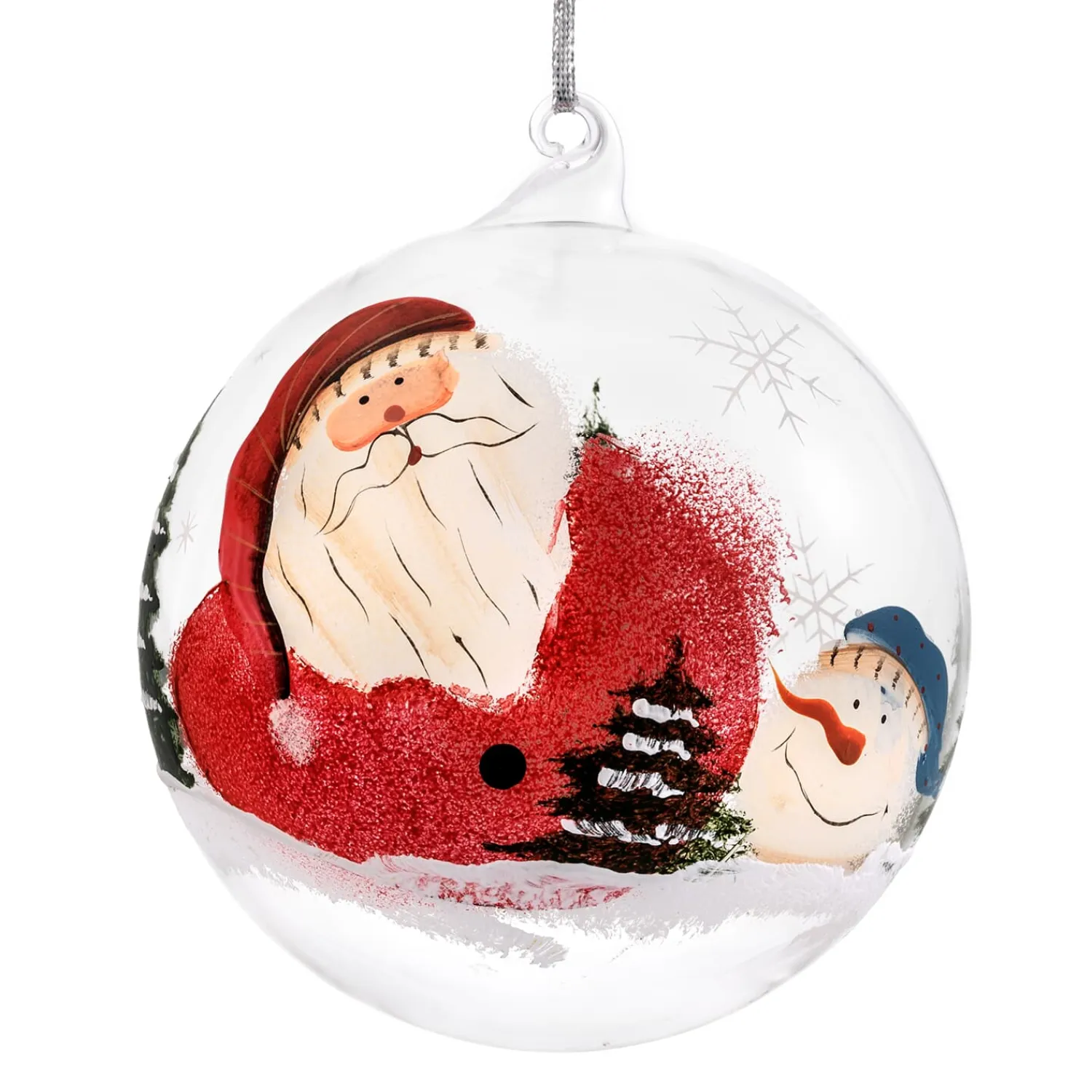 * Tree Baubles And Set Offers|Glass Bauble Clear Santa Claus, 12 Cm