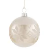 * Tree Baubles And Set Offers|Glass Bauble Creme With White Pattern, 2.76 Inch