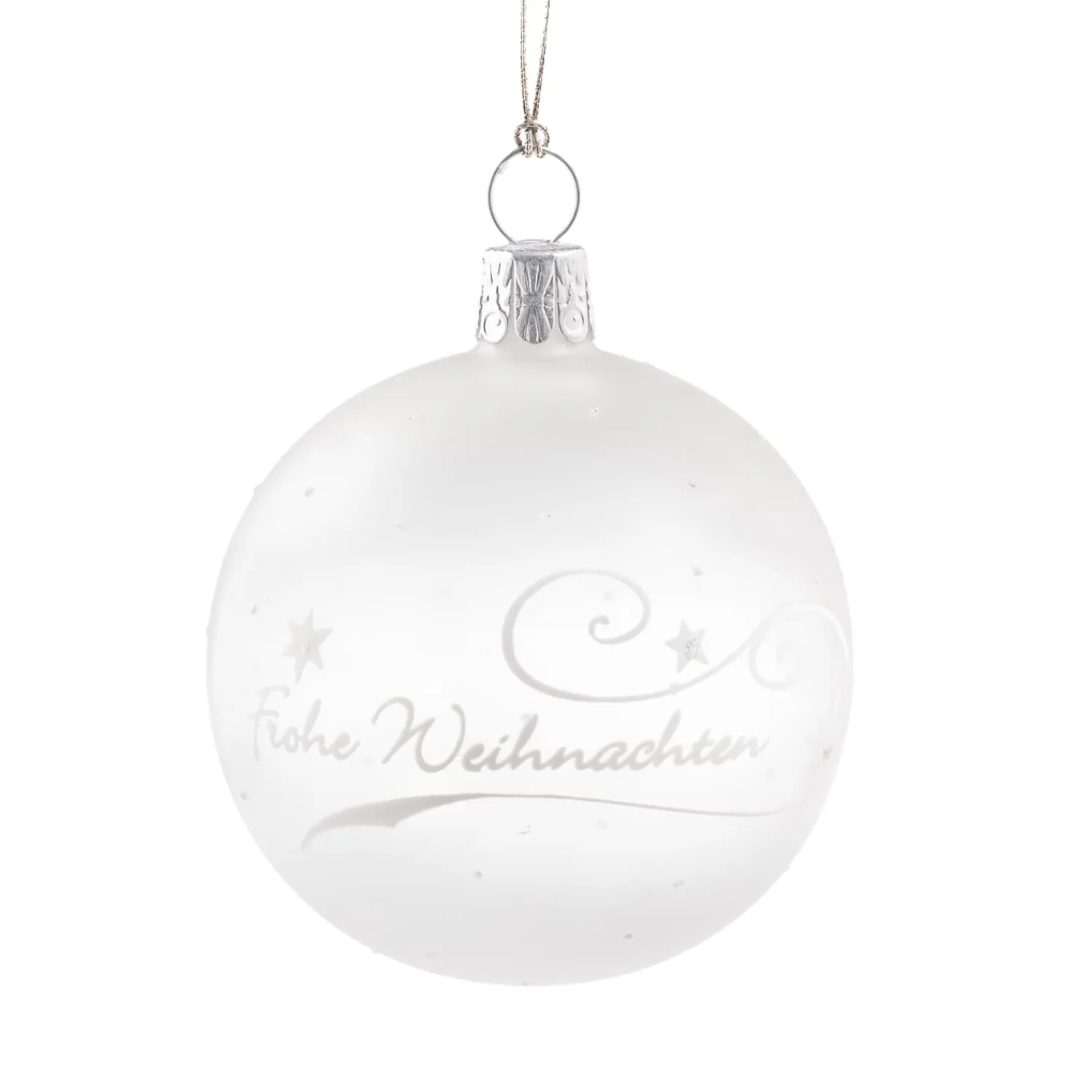 * Tree Baubles And Set Offers|Glass Bauble "Frohe Weihnachten", 6 Cm