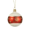 * Tree Baubles And Set Offers|Glass Bauble Frosty With Snowflakes, 6Cm