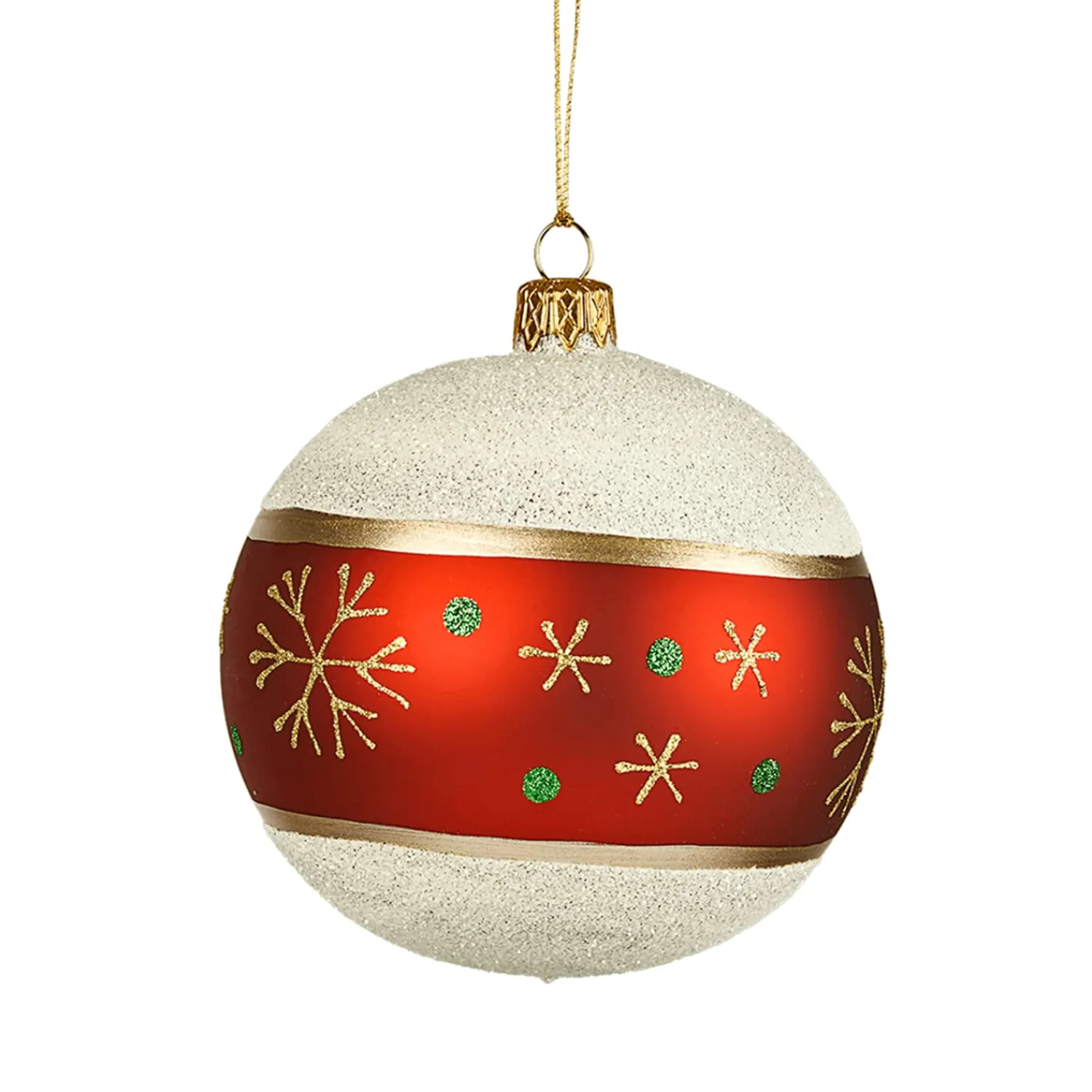 * Tree Baubles And Set Offers|Glass Bauble Frosty With Snowflakes, 10Cm