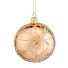 * Tree Baubles And Set Offers|Glass Bauble Gold With Flowers, 8 Cm