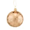 * Tree Baubles And Set Offers|Glass Bauble Gold With Flowers, 6 Cm