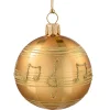 * Tree Baubles And Set Offers|Glass Bauble Gold-Coloured With Musical Notes, 8 Cm