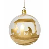 * Tree Baubles And Set Offers|Glass Bauble Matt White With Nativity Motive, 10Cm