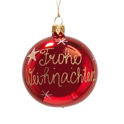 * Tree Baubles And Set Offers|Glass Bauble "Merry Christmas", 8 Cm