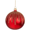 * Tree Baubles And Set Offers|Glass Bauble Red With Glitter Roof, 10 Cm